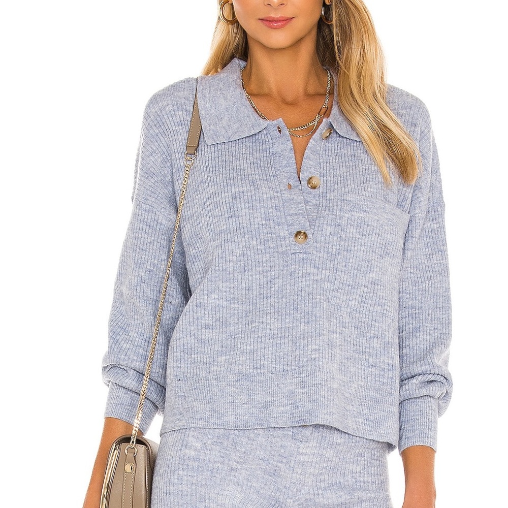 Blue Ribbed Song of Style Pullover Sweater